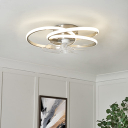 Trinity LED Dimmable Fan Ceiling Light, Satin Nickel - thumbnail 3