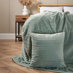 Luxury Ribbon Velvet Throw, Silt Green - thumbnail 5