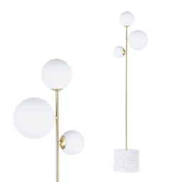 Forella Floor Lamp, Satin Brass - thumbnail 1