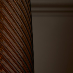 Tall Lenticular Spiral Cognac Glass Vase, Amber - thumbnail 5