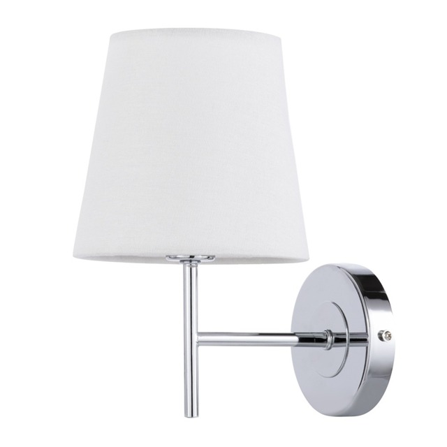 Mira Wall Light with Natural Shade, Chrome - image 1