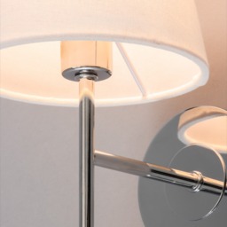 Mira Wall Light with Natural Shade, Chrome - thumbnail 6