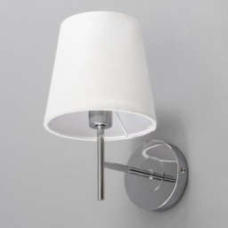 Mira Wall Light with Natural Shade, Chrome - thumbnail 5