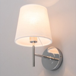 Mira Wall Light with Natural Shade, Chrome - thumbnail 4