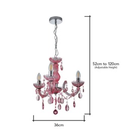 Glow Marie Funky Chandelier, Pink - thumbnail 8