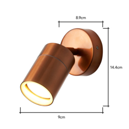 Jared Single Outdoor Wall Light, Copper - thumbnail 7