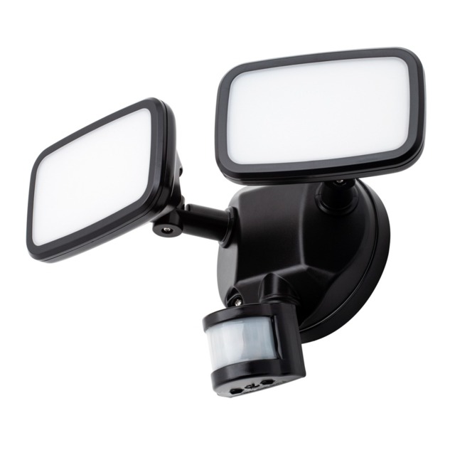 Wilson Twin 20 Watt LED Outdoor Flood Light with PIR Sensor, Black - image 1