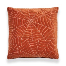 Cobweb Quilted Web Stitch Cushion, Orange - thumbnail 3