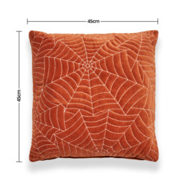 Cobweb Quilted Web Stitch Cushion, Orange - thumbnail 7