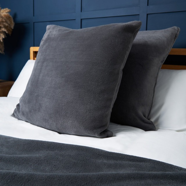 Large Microfleece Cushion, Charcoal - image 1