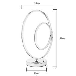 Renzo Colour Changing LED Table Lamp, Chrome - thumbnail 8