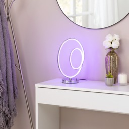 Renzo Colour Changing LED Table Lamp, Chrome - thumbnail 3