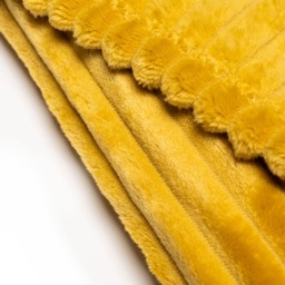 Luxury Ribbon Velvet Throw, Ochre - thumbnail 5