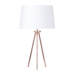 Tristan Tripod Table Lamp, Copper and White