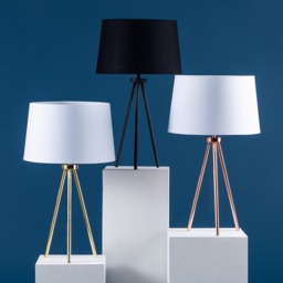 Tristan Tripod Table Lamp, Copper and White - thumbnail 8