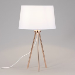 Tristan Tripod Table Lamp, Copper and White - thumbnail 4