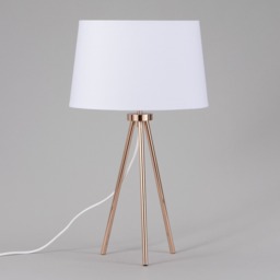 Tristan Tripod Table Lamp, Copper and White - thumbnail 5
