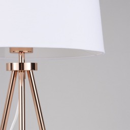 Tristan Tripod Table Lamp, Copper and White - thumbnail 6
