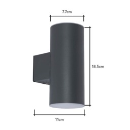 Namid LED Outdoor Solar Up and Down Wall Light, Anthracite - thumbnail 8