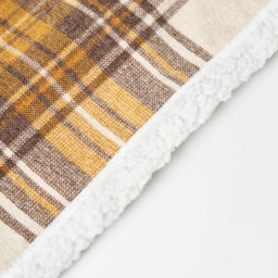 Luxury Warm Check Throw with Sherpa, Ochre - thumbnail 7