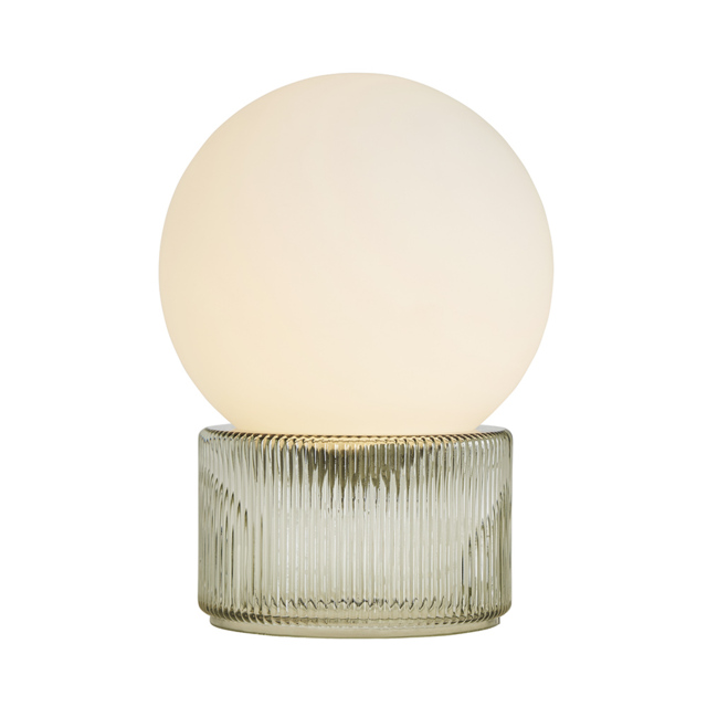 Harper Opal Glass Ball with Ribbed Base Table Lamp, Green - image 1