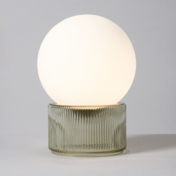 Harper Opal Glass Ball with Ribbed Base Table Lamp, Green - thumbnail 4