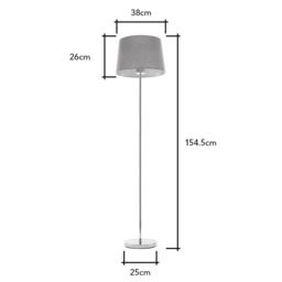Mira Touch Floor Lamp, Grey - thumbnail 9