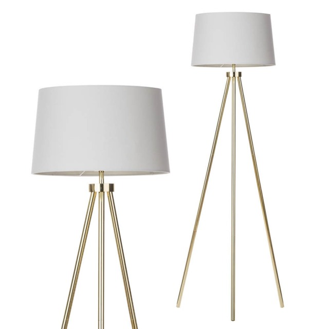 Tristan Tripod Floor Lamp, Brass - image 1