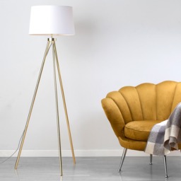 Tristan Tripod Floor Lamp, Brass - thumbnail 4