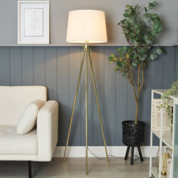 Tristan Tripod Floor Lamp, Brass - thumbnail 3