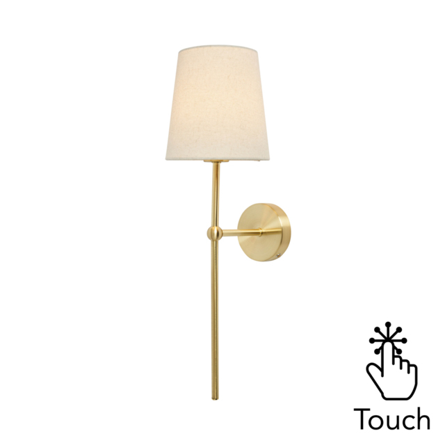 Tamsin Rechargeable Shaded Wall Light, Brass - image 1