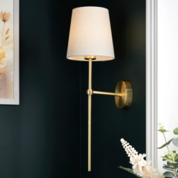 Tamsin Rechargeable Shaded Wall Light, Brass - thumbnail 3