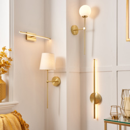Tamsin Rechargeable Shaded Wall Light, Brass - thumbnail 7