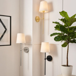 Tamsin Rechargeable Shaded Wall Light, Brass - thumbnail 8