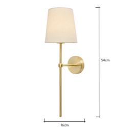 Tamsin Rechargeable Shaded Wall Light, Brass - thumbnail 9