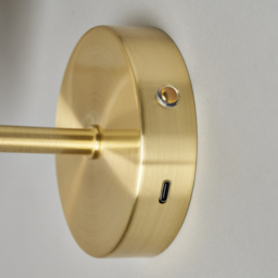 Tamsin Rechargeable Shaded Wall Light, Brass - thumbnail 6