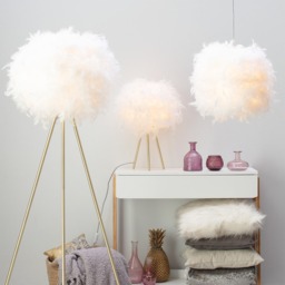 Plume Feather Tripod Floor Lamp, Brass - thumbnail 9