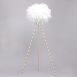 Plume Feather Tripod Floor Lamp, Brass - thumbnail 6