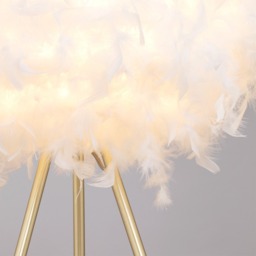 Plume Feather Tripod Floor Lamp, Brass - thumbnail 7