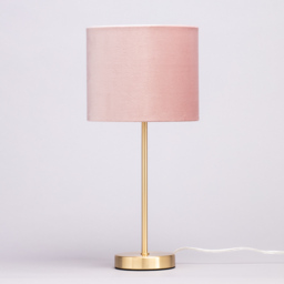 Velvet Table Lamp, Pink and Brass - thumbnail 5