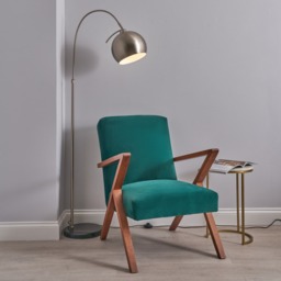 Benson Curved Floor Lamp, Satin Nickel - thumbnail 7