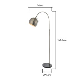 Benson Curved Floor Lamp, Satin Nickel - thumbnail 9