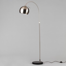 Benson Curved Floor Lamp, Satin Nickel - thumbnail 5