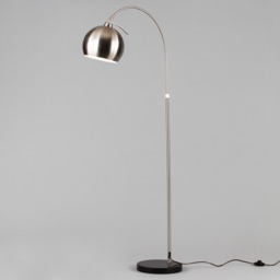 Benson Curved Floor Lamp, Satin Nickel - thumbnail 4