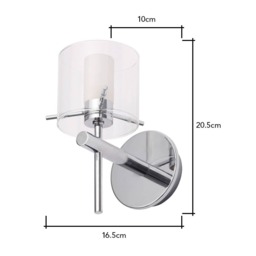 Jean Single Bathroom Wall Light, Chrome - thumbnail 8