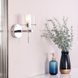 Jean Single Bathroom Wall Light, Chrome - thumbnail 3