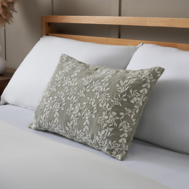 Rustic Floral Cushion, Sage - image 1
