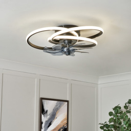 Trinity LED Dimmable Fan Ceiling Light, Black - thumbnail 3