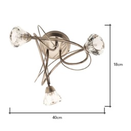 Marianne Small Flush Ceiling Light, Brass - thumbnail 7