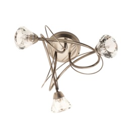 Marianne Small Flush Ceiling Light, Brass - thumbnail 1